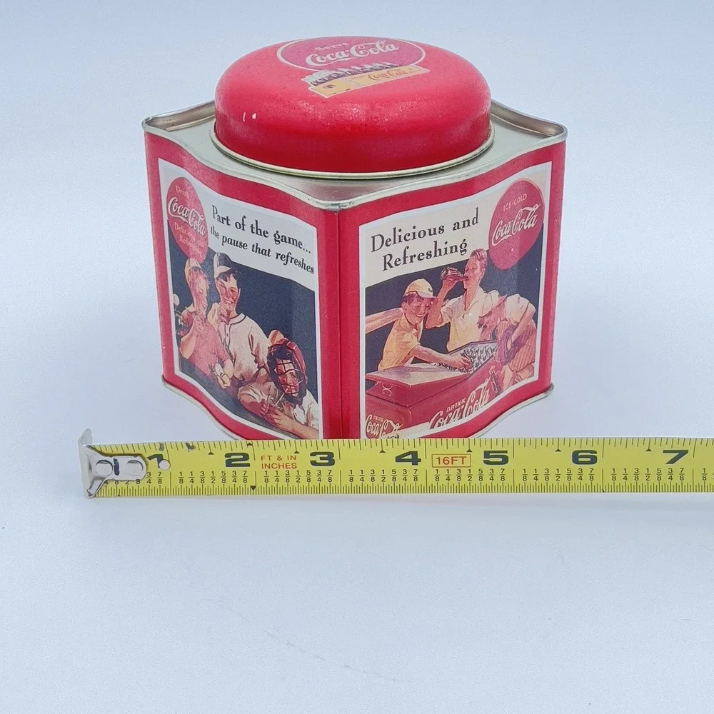 Vintage Coca-Cola Tin Can 1993 Nostalgic Kids Baseball Theme Part Of The Game